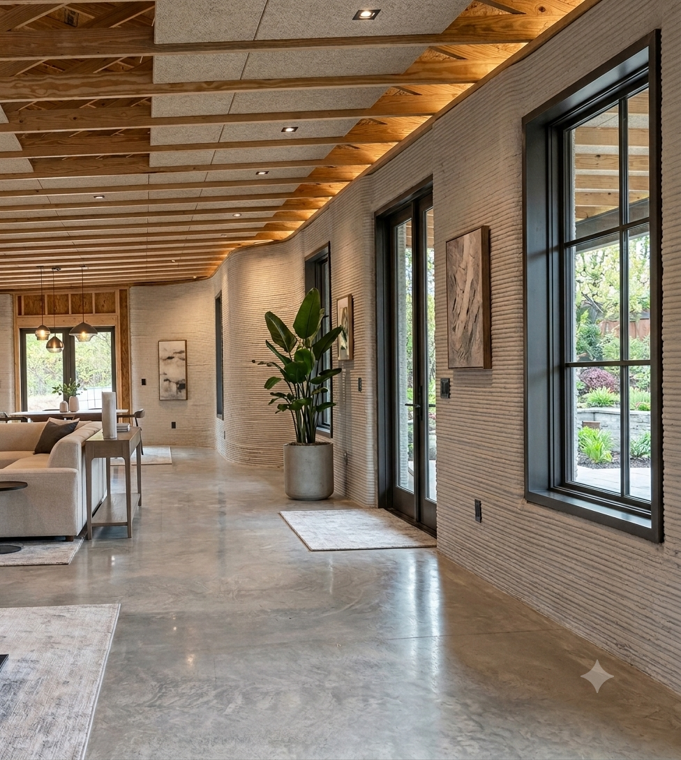 Completed 3D concrete printed home